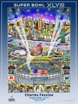 Charles Fazzino 3D Art Charles Fazzino 3D Art Super Bowl XLVIII (Poster)
